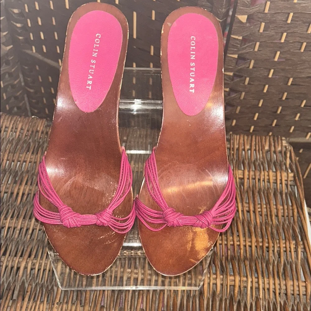 Colin Stuart Pink and Brown Women's Shoes with kitten heels, 8.5 - Picture 3 of 16
